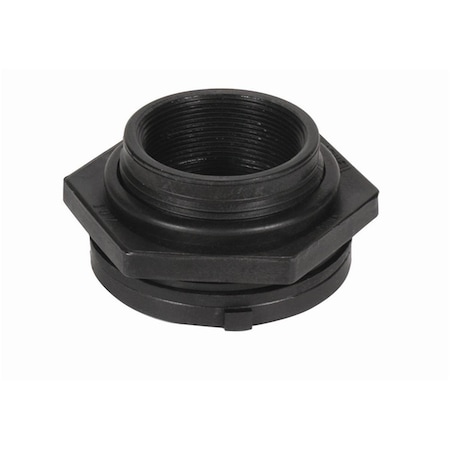 Greengrass Aquascape 1 in. Poly Bulk Head Fitting - Black GR173656